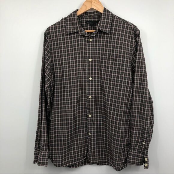John Varvatos Mens Shirt Size Medium Green Plaid Button Down - Picture 1 of 8